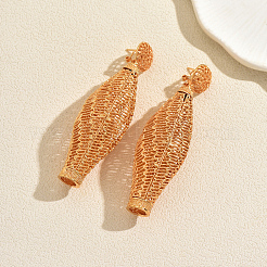 Boucles d'oreilles puces vintage en alliage à maille filigranée et lanterne&nbsp;OB4843