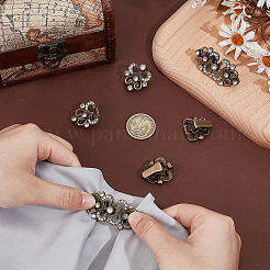 4 шт. зажимы для кардигана из цветочного сплава и стекла&nbsp;AJEW-PH0006-66AB