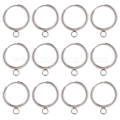 12 шт. фурнитура для сережек-колец Huggie Hoop из нержавеющей стали 201&nbsp;STAS-SC0010-30P