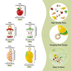 10 pièce 5 styles de breloques en alliage émaillé en forme de fruits&nbsp;ENAM-TA0003-28