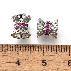 Messing Micro Pavé Magenta Zirkonia Perlen&nbsp;KK-M318-32P