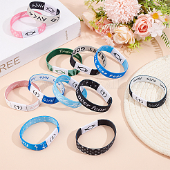 12 pulsera elástica de cordón de poliéster de 12 colores para mujeres y hombres.&nbsp;BJEW-WR0001-08