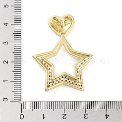 Ciondoli in ottone con placcatura a cremagliera con micro pavé di zirconi chiari&nbsp;KK-H474-19G-04