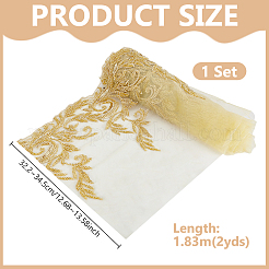 Garniture en dentelle de fleurs brodées en polyester&nbsp;DIY-WH0661-27D