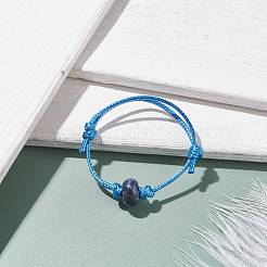 Bracciale in corda di sodalite naturale con perline&nbsp;BJEW-JB07686-01