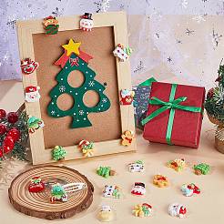 64 шт. 16 стиля новогодняя елка/снеговик/сумка/носок/Санта-Клаус/олень/конфетная трость/камин непрозрачная смола декоден кабошоны&nbsp;RESI-SC0005-74