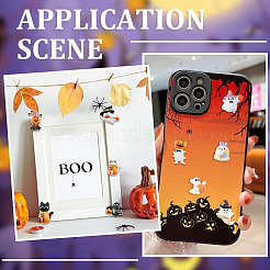 60 Stück 10 Stile Halloween opake Harz Decoden Cabochons&nbsp;RESI-SC0005-71B