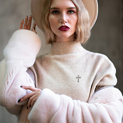 4 шт. цветочный крест из цинкового сплава со стразами на лацкан для рюкзака&nbsp;JEWB-FH0002-32P