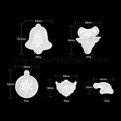 5pcs 5 moules en silicone pendentif style&nbsp;DIY-LS0003-61