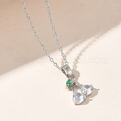 Collares con colgantes de latón y circonita cúbica&nbsp;SA-CBA7E55-04P-02