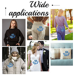 2 шт. 2 шт. вышитые нашивки на одежду из полиэстера с изображением пиона&nbsp;PATC-NB0001-11B