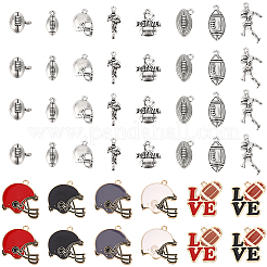 52 Stück 14 Stile Rugby-Thema Legierung Emaille Anhänger&nbsp;FIND-SC0021-58