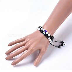 Ensembles réglables de bracelets de perles tressés de fil de nylon&nbsp;BJEW-JB04465