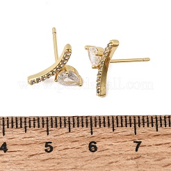 Messing-Mikro pflastern Zirkonia Bolzenohrringe&nbsp;EJEW-G471-14G-01