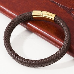 Geflochtene Mikrofaser-Lederbandarmbänder für Frauen und Männer&nbsp;BJEW-D304-05G-01