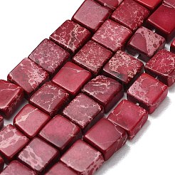 Brins de perles de jaspe impériales naturelles teints&nbsp;G-F833-A01-01B