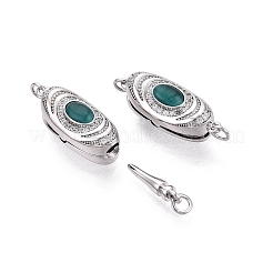 Messingmikropavé mit klaren Zirkonia-Kastenverschlüssen&nbsp;KK-Q074-05P