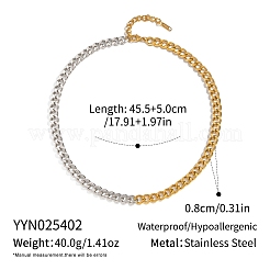 Минималистичные кубинские звенья цепи толщиной 8 мм для женщин из нержавеющей стали 304 двухцветного цвета&nbsp;GU4160