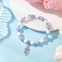 3 шт. 3 стильных браслета из сплава с подвесками в виде листьев&nbsp;BJEW-JB12467