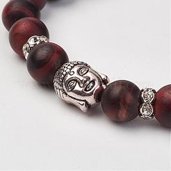 Bracelets extensibles avec perles en œil de tigre naturel&nbsp;BJEW-JB02812-03