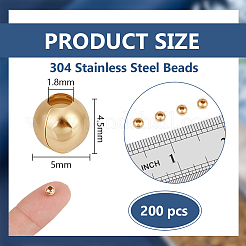 304 Edelstahlperlen&nbsp;STAS-BC0004-21C