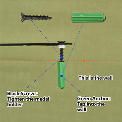 Железная вешалка для медалей&nbsp;ODIS-WH20004-045