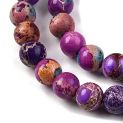 Brins de perles de jaspe impérial/régalite naturelle teintée/jaspe sédimentaire marin&nbsp;G-B124-C02-09