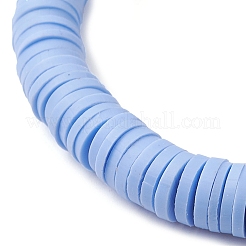 Женские эластичные браслеты ручной работы из полимерной глины с натуральными панцирями трохид/трохус из бисера&nbsp;BJEW-JB10203-02