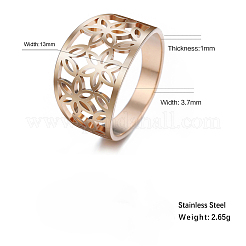 Кольца для пальцев из нержавеющей стали 304 с цветочным узором&nbsp;FS-WGDCC5F-08