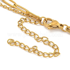 Ожерелья с подвесками-бантиками из нержавеющей стали 304&nbsp;LS-NJEW-L182-001G-07