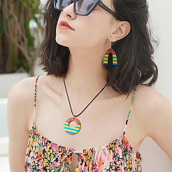 18 шт. 9 подвески из эпоксидной смолы и орехового дерева&nbsp;RESI-TA0003-82