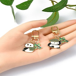 Décorations de pendentif en émail en alliage de panda&nbsp;HJEW-YW00020-01