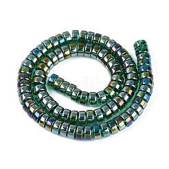 Ab couleur plaqué perles de verre transparent brins&nbsp;GLAA-T026-4x8mm-T02