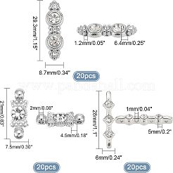 60 шт. 3-х стильные литые проставки для прутков со стразами&nbsp;ALRI-FH0001-05