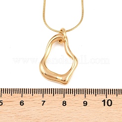 Collares de cadena redonda con colgante de lágrima irregular hueco de acero inoxidable 304 para mujer&nbsp;NJEW-G188-01G