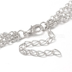 Bracelets de cheville en laiton strass à trois niveaux&nbsp;AJEW-AN00074-01