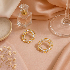 4 пара двухцветных серег-гвоздиков из сплава со стразами&nbsp;EJEW-HY0001-12