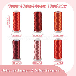 6 рулон велюровой пряжи 6 цветов&nbsp;AJEW-TA0002-70A