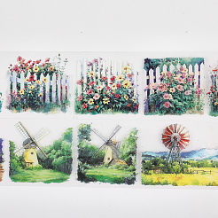 6 рулон 6-х цветных самоклеящихся бумажных декоративных наклеек для животных&nbsp;DIY-CP0012-90