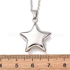Collares con colgante de estrella de acero inoxidable 304 y cadena de cable para hombres y mujeres&nbsp;NJEW-K308-02A-P