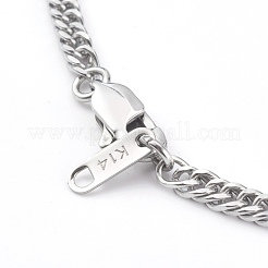 Colliers à maillons cubains en acier inoxydable 304 anti-ternissement&nbsp;NJEW-JN03368-03