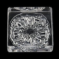 Tampons transparents en silicone avec blocs acryliques en forme de fleur&nbsp;DIY-G121-07C