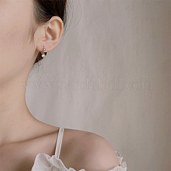 Boucles d'oreilles créoles en laiton avec zircone cubique transparent en forme de cœur&nbsp;FS-WG767CD-01