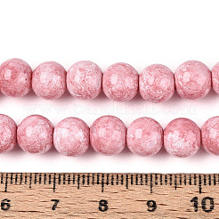Chapelet de perles en verre baking paint&nbsp;DGLA-N016-8mm-02
