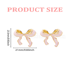 1 пара сережек-гвоздиков из сплава с бантом&nbsp;EJEW-LP0007-083