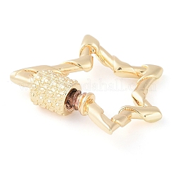 Fermoirs porte-clés en laiton plaqué micro pavé de zircone cubique&nbsp;KK-K374-03E-G