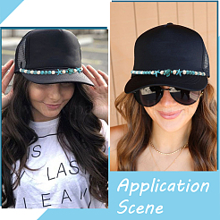 6 шт. 6 стиля синтетические бирюзовые бусины цепочка для бейсболки&nbsp;HJEW-SC0002-33