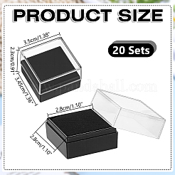 Boîtes de rangement pour badges en plastique transparent&nbsp;CON-WH0083-017