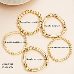 5 pz braccialetti elastici con perline ccb&nbsp;PW-WG818D2-01