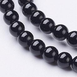 Natürlicher schwarzer Onyx runde Perlenstränge&nbsp;GSR20mmC097